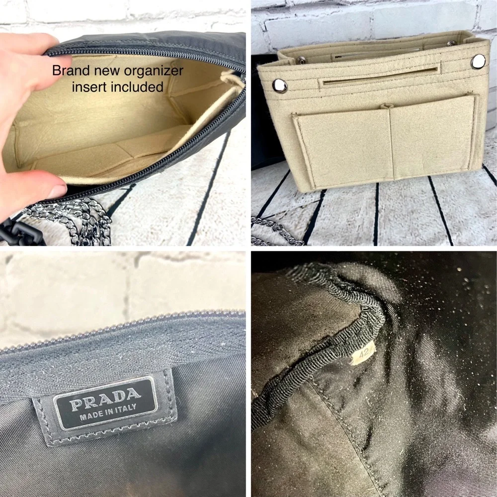 Prada pouch crossbody bag or shoulder bag with chains - Picture 6 of 16